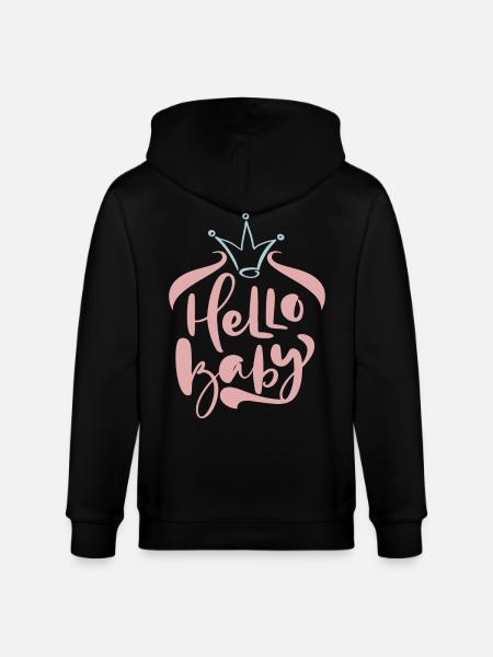 Hello-Baby, Baby-Party, Geburt, Typografie-Design - Stanley/Stella Unisex Bio-Kapuzenjacke CULTIVATOR  - Schwarz