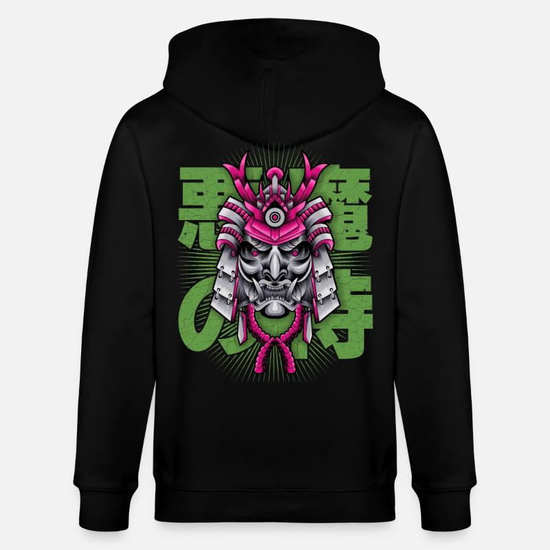 Démon Japonais, Samouraï Oni, Masque - Veste à capuche bio CULTIVATOR Stanley/Stella Unisexe - noir
