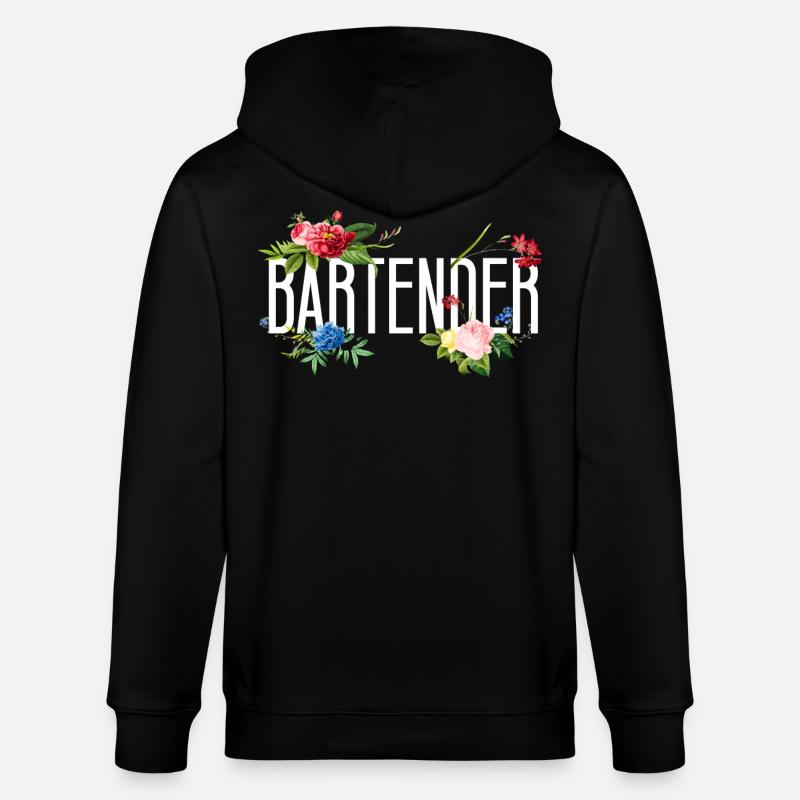 Barman Mixologue Fleurs - Veste à capuche bio CULTIVATOR Stanley/Stella Unisexe - noir