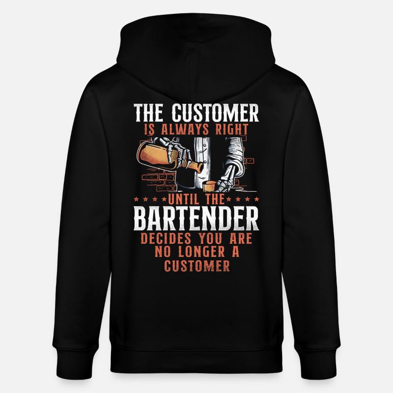 Barman Mixologue Le Client - Veste à capuche bio CULTIVATOR Stanley/Stella Unisexe - noir