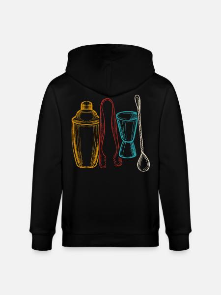Bartender Mixologist Retro - Stanley/Stella CULTIVATOR Unisex Organic Hooded Jacket - black