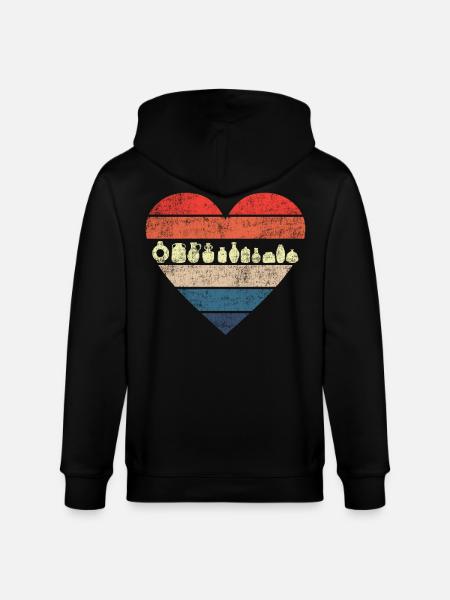 Pottery Ceramics Artist Heart - Stanley/Stella CULTIVATOR Unisex Organic Hooded Jacket - black