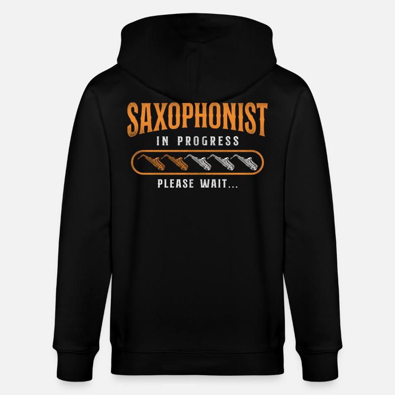 Saxophone Saxophonist In Progress - Stanley/Stella Unisex Bio-Kapuzenjacke CULTIVATOR  - Schwarz
