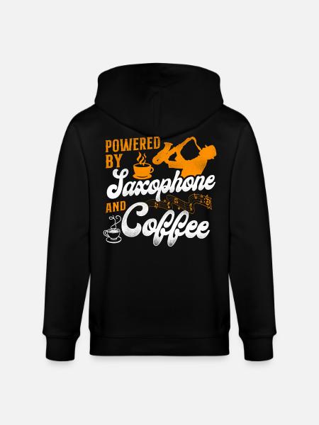 Saxophone Coffee Powered By - Stanley/Stella CULTIVATOR  Unisex Organic Hooded Jacket - black