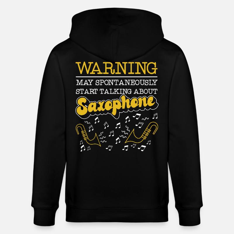 Saxophone Warning May - Stanley/Stella CULTIVATOR  Unisex Organic Hooded Jacket - black