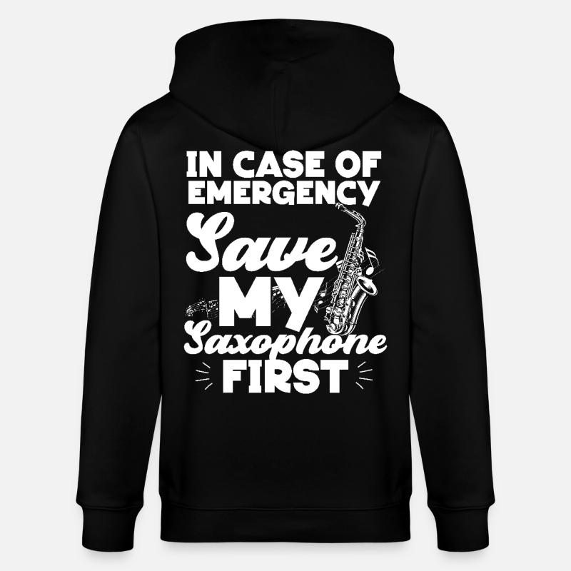 Saxophone en cas d’urgence - Veste à capuche bio CULTIVATOR Stanley/Stella Unisexe - noir