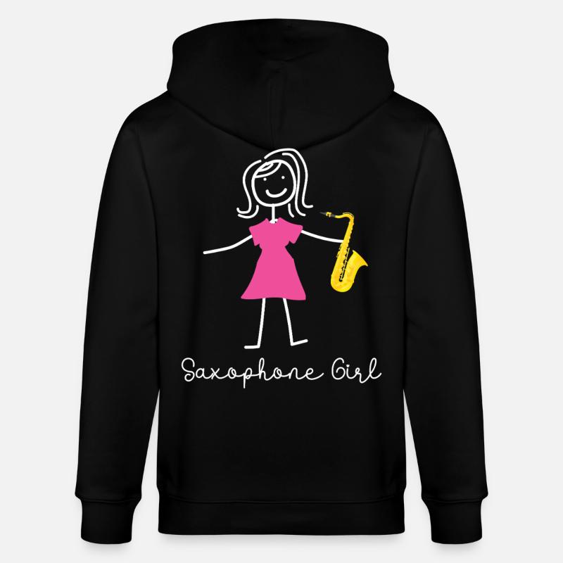 Saxophone Saxophone Fille - Veste à capuche bio CULTIVATOR Stanley/Stella Unisexe - noir