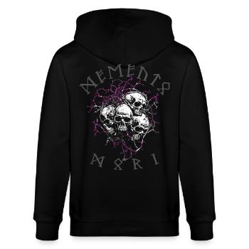 Memento Mori Totenschädel - Stanley/Stella Unisex Bio-Kapuzenjacke CULTIVATOR  - Schwarz - Hinten - Anna (173cm)