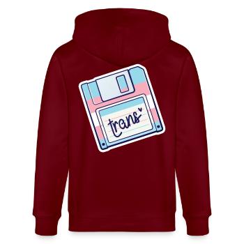Transgender Trans LGBT Pride - Stanley/Stella CULTIVATOR  Unisex Organic Hooded Jacket - burgundy - Back - Anna (173cm)