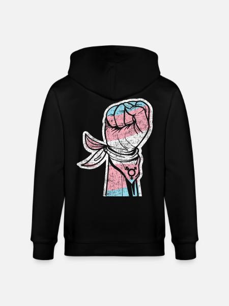Transgender Trans LGBT Pride - Stanley/Stella CULTIVATOR  Unisex Organic Hooded Jacket - black