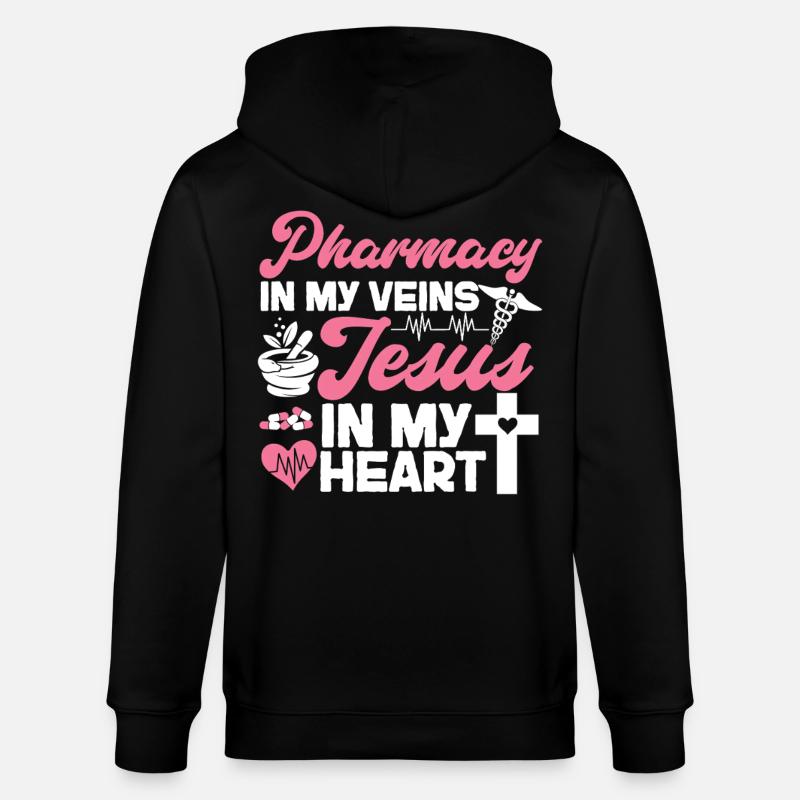 Pharmacy Tech Technician - Stanley/Stella Unisex Bio-Kapuzenjacke CULTIVATOR  - Schwarz