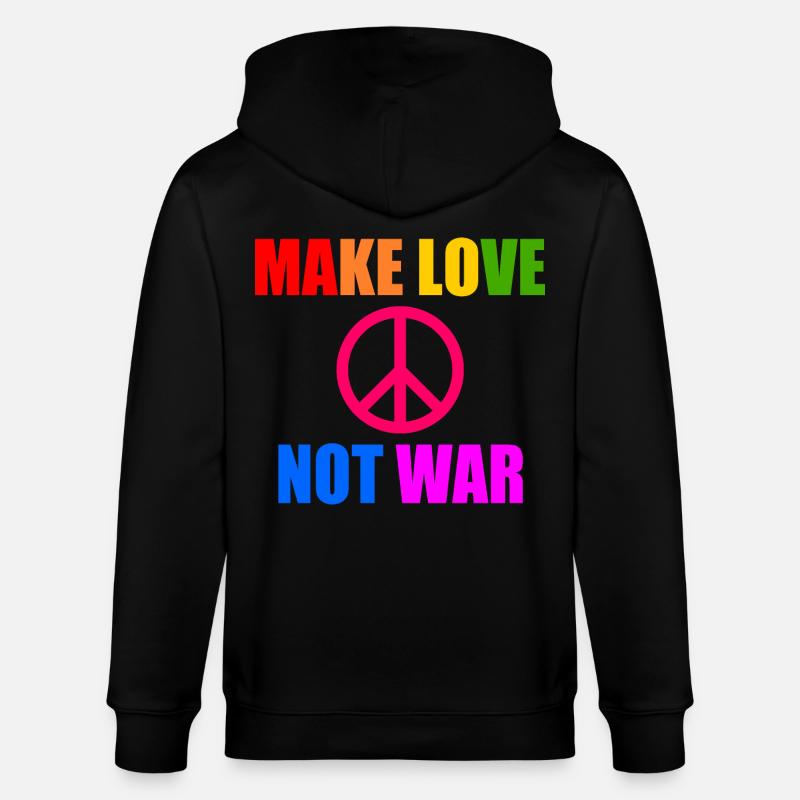 Make love not war - Veste à capuche bio CULTIVATOR Stanley/Stella Unisexe - noir