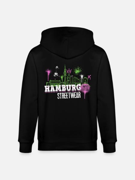Hamburg Skyline City Germany Graffiti - Stanley/Stella CULTIVATOR  Unisex Organic Hooded Jacket - black