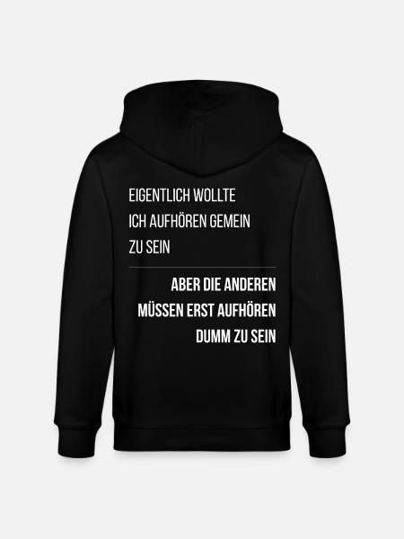 Sarcastic Saying Stupid People Funny - Stanley/Stella CULTIVATOR Unisex Organic Hooded Jacket - black