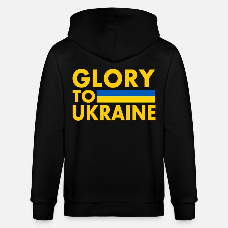 Glory to ukraine - Stanley/Stella Unisex Bio-Kapuzenjacke CULTIVATOR  - Schwarz