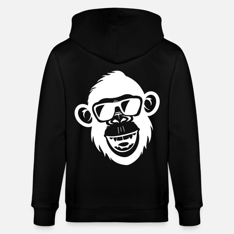 Singe Drôle Cool - Veste à capuche bio CULTIVATOR Stanley/Stella Unisexe - noir