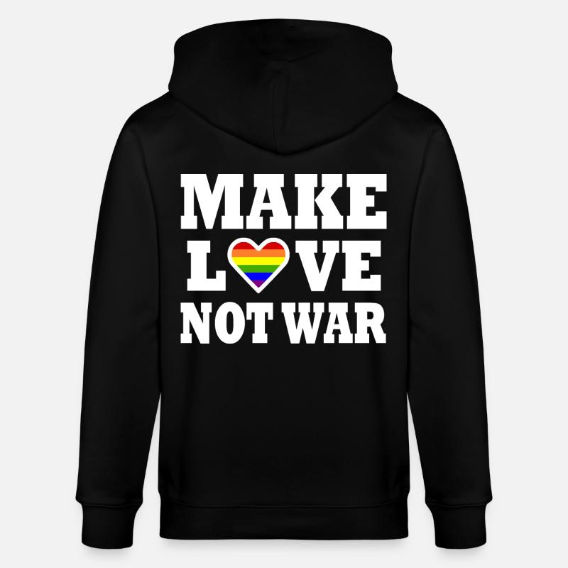Make love not war - Stanley/Stella Unisex Bio-Kapuzenjacke CULTIVATOR  - Schwarz