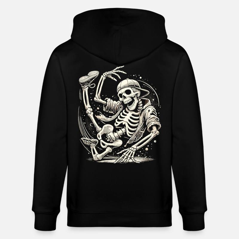 Skeleton Breakdance Master - Veste à capuche bio CULTIVATOR Stanley/Stella Unisexe - noir