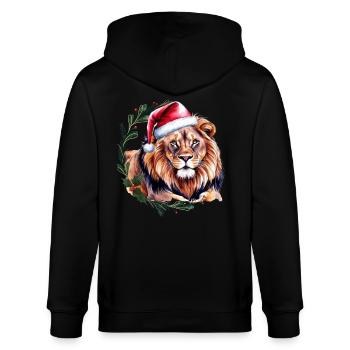 Lion avec chapeau de Noël Motif de Noël - Veste à capuche bio CULTIVATOR Stanley/Stella Unisexe - noir - Dos - Anna (173cm)
