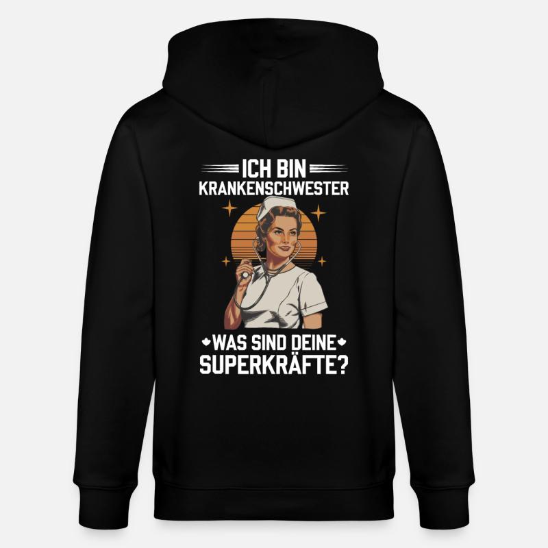 Superpower Krankenschwester - Stanley/Stella Unisex Bio-Kapuzenjacke CULTIVATOR - Schwarz