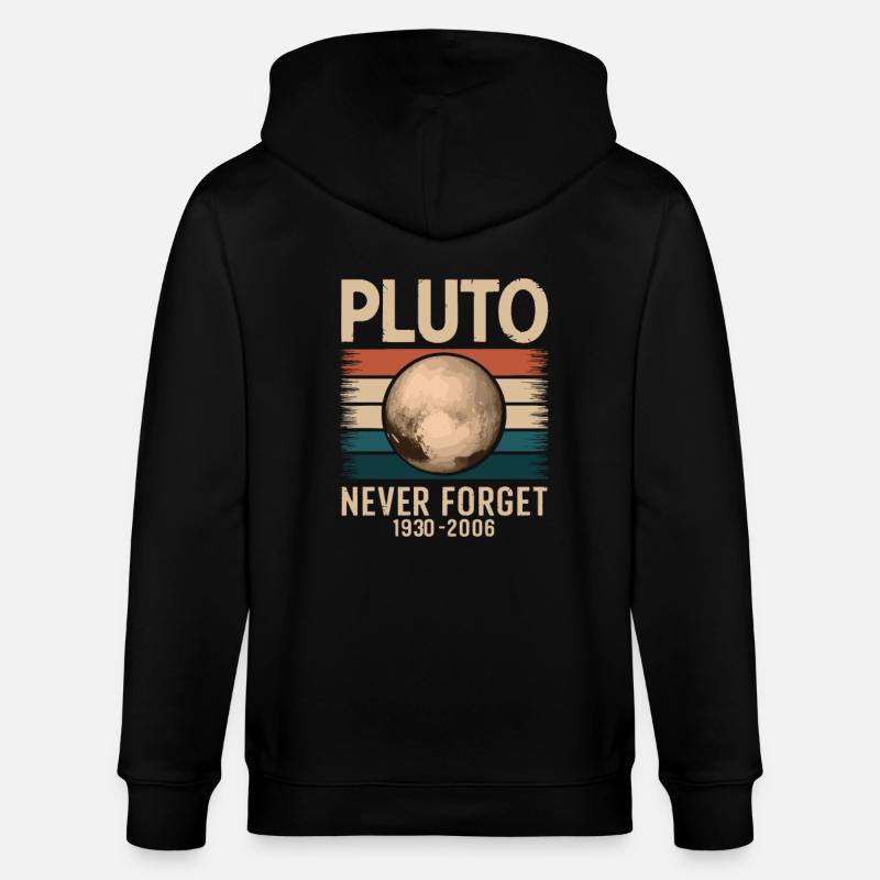 Never forget Pluto - Stanley/Stella Unisex Bio-Kapuzenjacke CULTIVATOR  - Schwarz