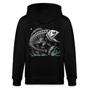 Poisson osseux maléfique des profondeurs - Veste à capuche bio CULTIVATOR Stanley/Stella Unisexe - noir - Dos - Anna (173cm)