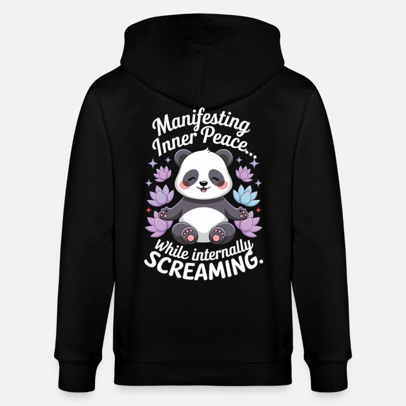 Panda méditer – Zen & Mindfulness - Veste à capuche bio CULTIVATOR Stanley/Stella Unisexe - noir
