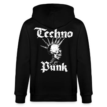 Techno Punk Skeleton - Stanley/Stella CULTIVATOR  Unisex Organic Hooded Jacket - black - Back - Anna (173cm)