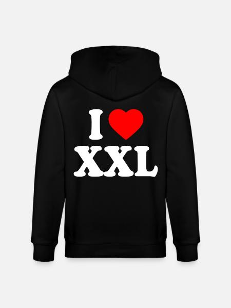 I love xxl - Stanley/Stella CULTIVATOR  Unisex Organic Hooded Jacket - black