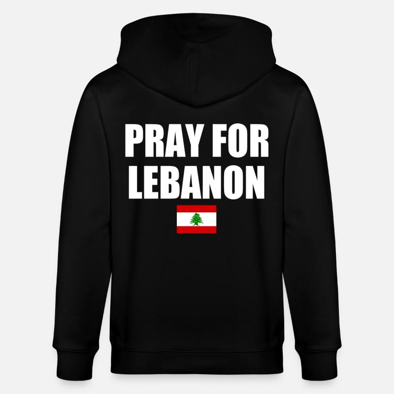 Pray for lebanon - Veste à capuche bio CULTIVATOR Stanley/Stella Unisexe - noir