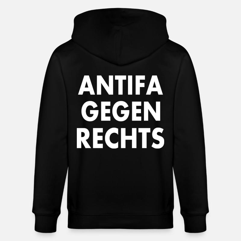 Antifa contre la droite - Veste à capuche bio CULTIVATOR Stanley/Stella Unisexe - noir