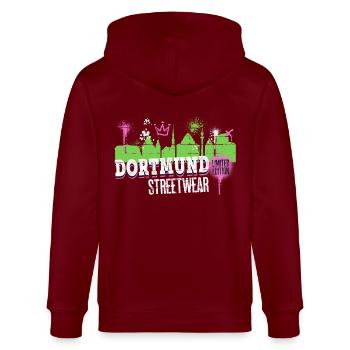 Dortmund, Skyline, ville, Allemagne, graffiti - Veste à capuche bio CULTIVATOR Stanley/Stella Unisexe - bordeaux - Dos - Anna (173cm)