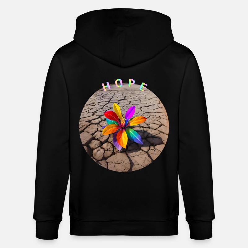 Regenbogenblume der Hoffnung - Stanley/Stella Unisex Bio-Kapuzenjacke CULTIVATOR  - Schwarz