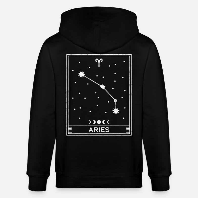 Widder Sternzeichen - Stanley/Stella Unisex Bio-Kapuzenjacke CULTIVATOR  - Schwarz