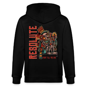 RESOLUTE - Fight till the end - Stanley/Stella CULTIVATOR  Unisex Organic Hooded Jacket - black - Back - Anna (173cm)