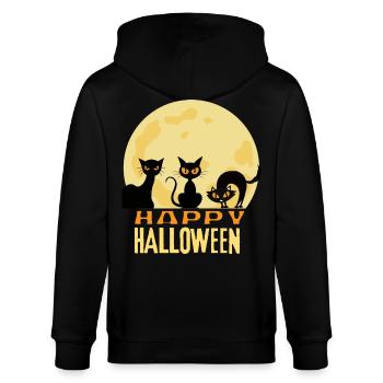 Happy Halloween - Stanley/Stella Unisex Bio-Kapuzenjacke CULTIVATOR  - Schwarz - Hinten - Anna (173cm)