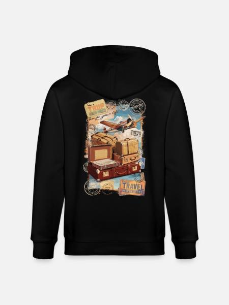 Vintage rejsefly skjorte - Stanley/Stella økologisk unisex-hættejakke CULTIVATOR  - sort