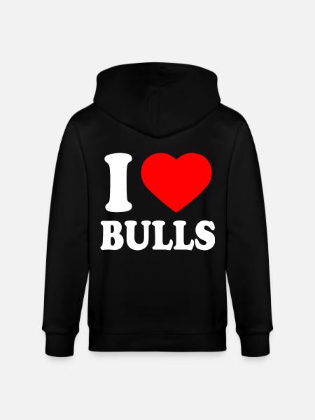 I love bulls - Stanley/Stella CULTIVATOR Unisex Organic Hooded Jacket - black