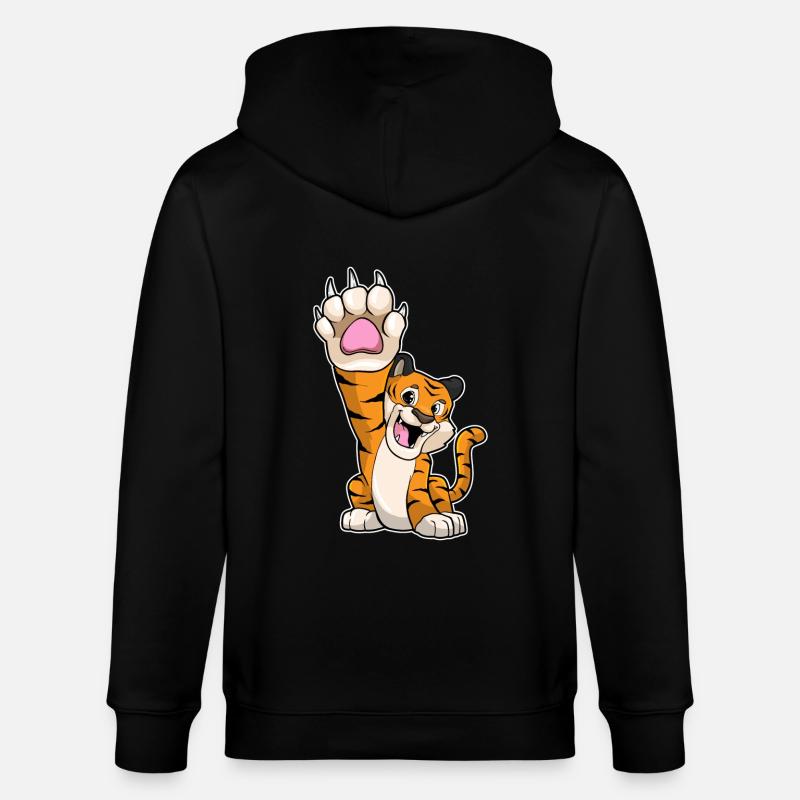 Tigre drôle haut cinq - Veste à capuche bio CULTIVATOR Stanley/Stella Unisexe - noir