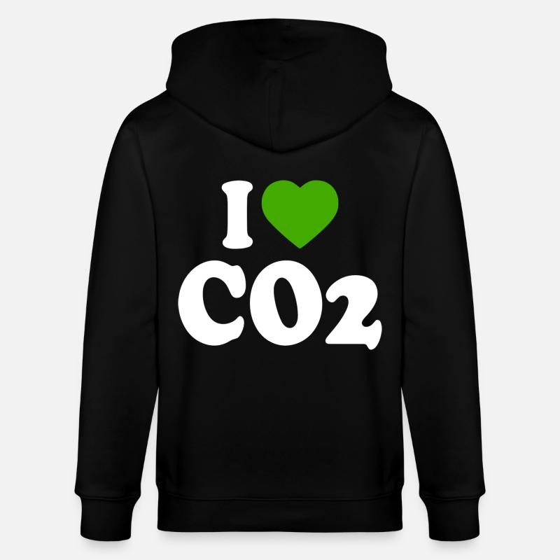 I love co2 - Stanley/Stella Unisex Bio-Kapuzenjacke CULTIVATOR  - Schwarz