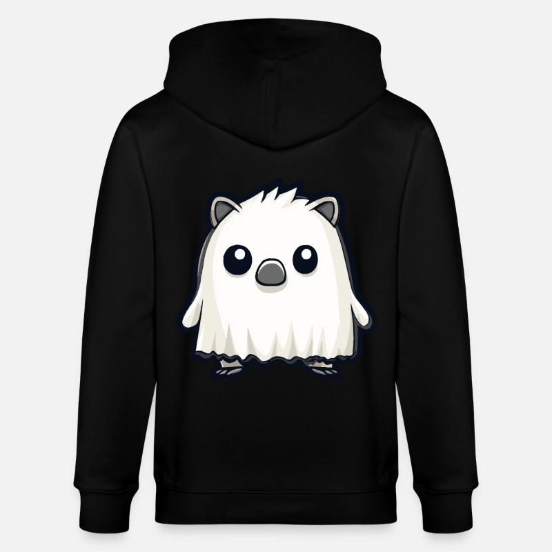 Hedgehog Halloween Comic Ghost - Stanley/Stella CULTIVATOR  Unisex Organic Hooded Jacket - black