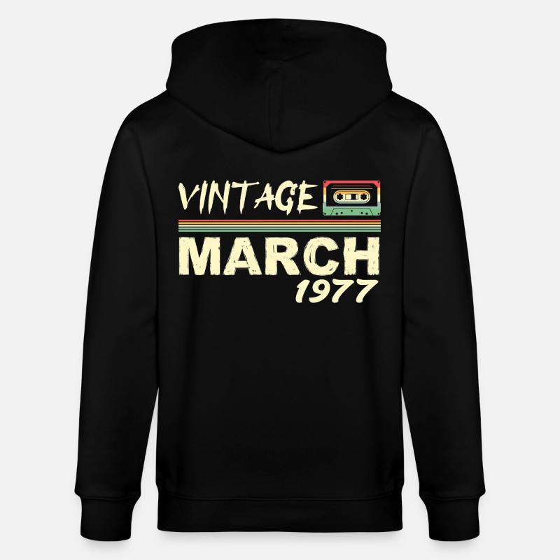 Mars 1977 - March 1977 - Veste à capuche bio CULTIVATOR Stanley/Stella Unisexe - noir