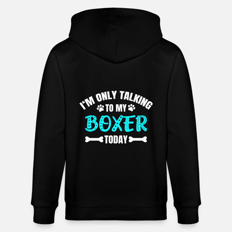 Boxer Hund - Stanley/Stella Unisex Bio-Kapuzenjacke CULTIVATOR  - Schwarz