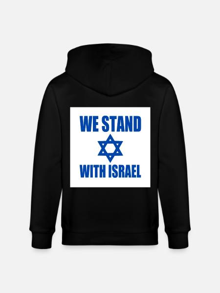 We stand with israel - Stanley/Stella CULTIVATOR Unisex Organic Hooded Jacket - black