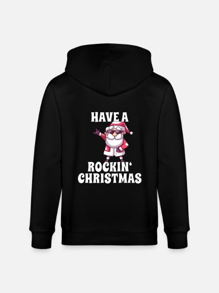 Rockiger Weihnachtsmann - Stanley/Stella Unisex Bio-Kapuzenjacke CULTIVATOR  - Schwarz