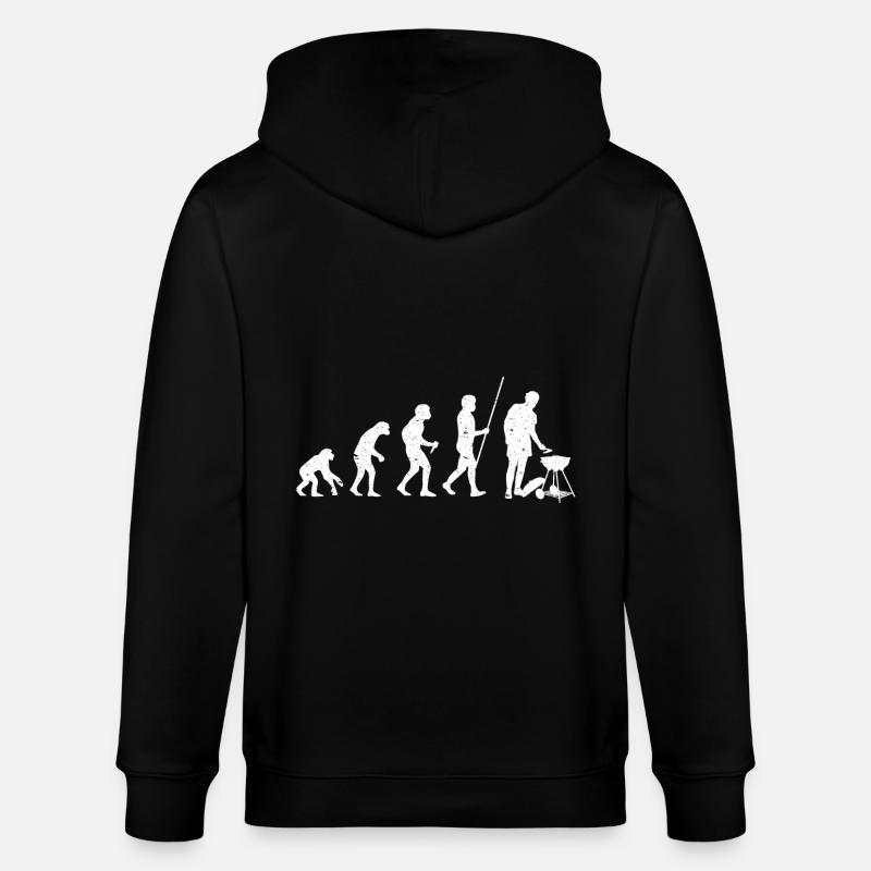 BBQ Evolution Grillen Barbecue Geschenkidee - Stanley/Stella Unisex Bio-Kapuzenjacke CULTIVATOR - Schwarz