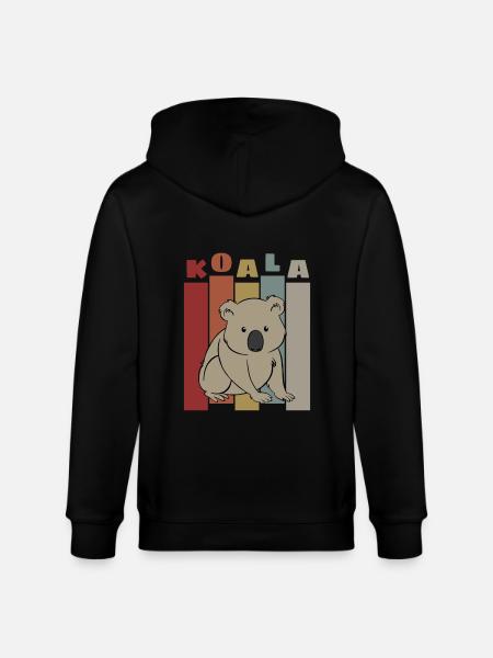 Koala Retro - Stanley/Stella CULTIVATOR  Unisex Organic Hooded Jacket - black