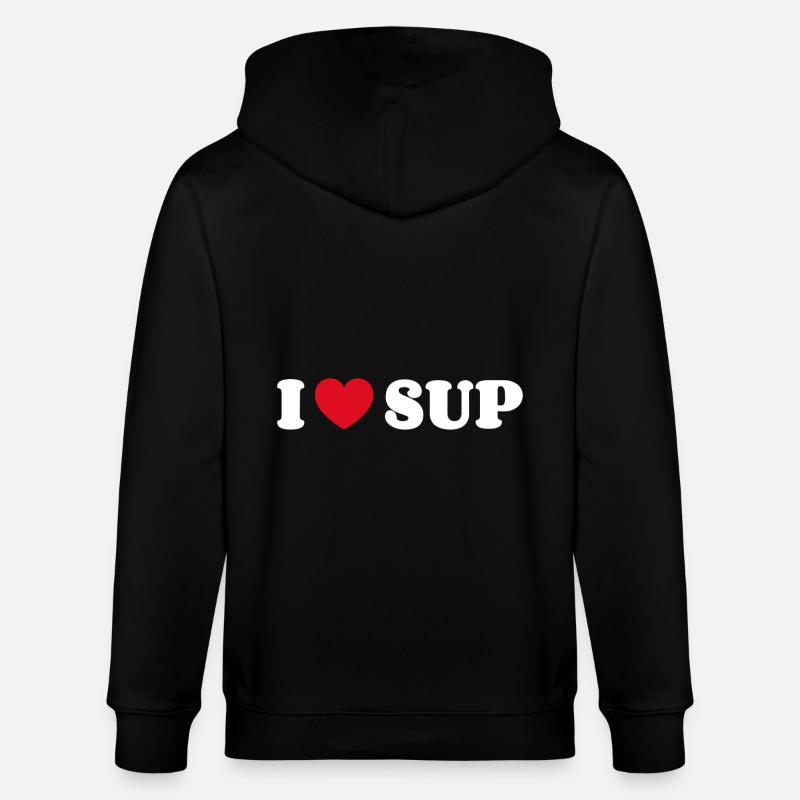 I Love SUP - Stanley/Stella Unisex Bio-Kapuzenjacke CULTIVATOR  - Schwarz