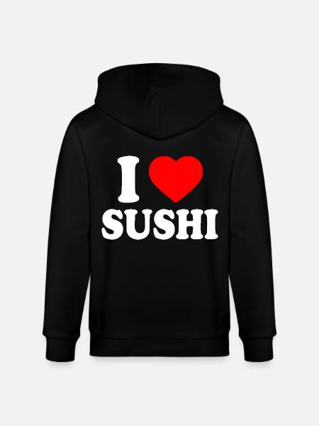 I love sushi - Stanley/Stella CULTIVATOR  Unisex Organic Hooded Jacket - black