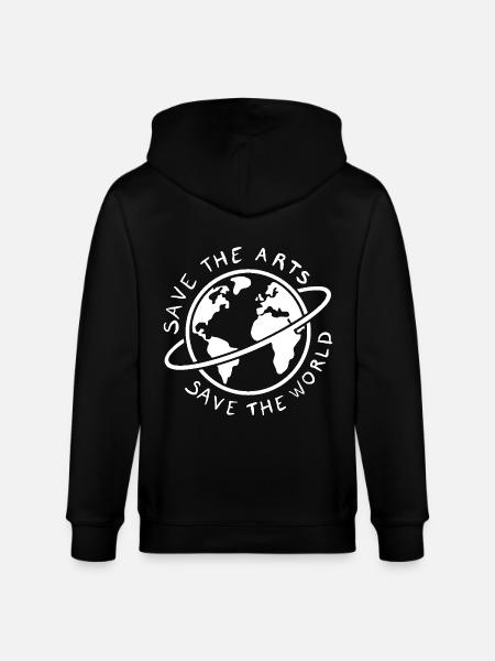 Save the Arts Save the World Erde Umweltaktivist - Stanley/Stella Unisex Bio-Kapuzenjacke CULTIVATOR  - Schwarz